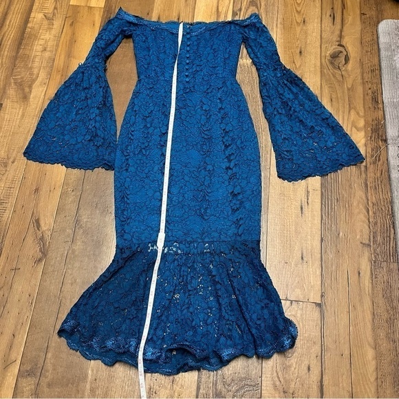 Nicholas Blue Lace Octavia Cocktail Dress Size 0 G - Picture 8 of 10